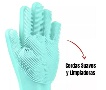 Guantes con cerdas para lavar