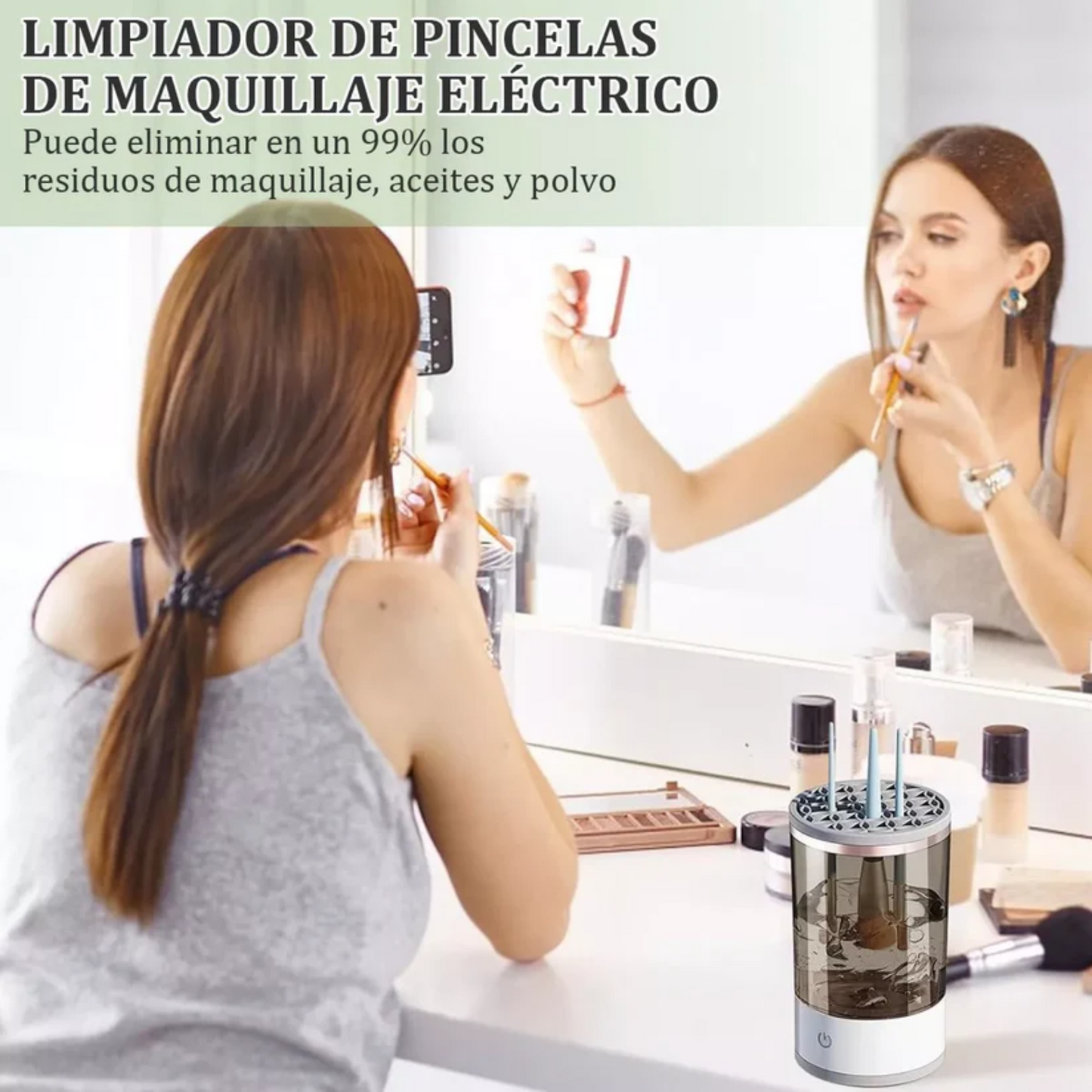 Limpiador Eléctrico Brochas Maquillaje